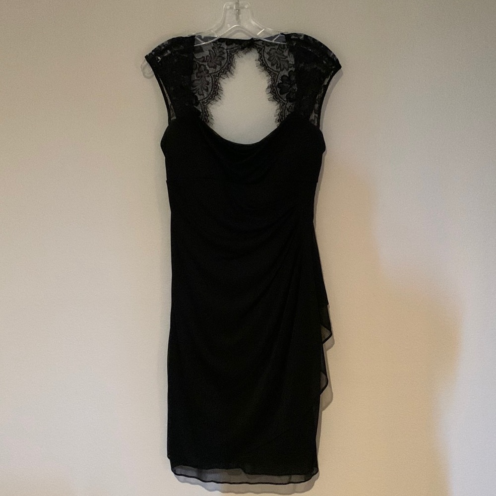 Black laced shoulder dress